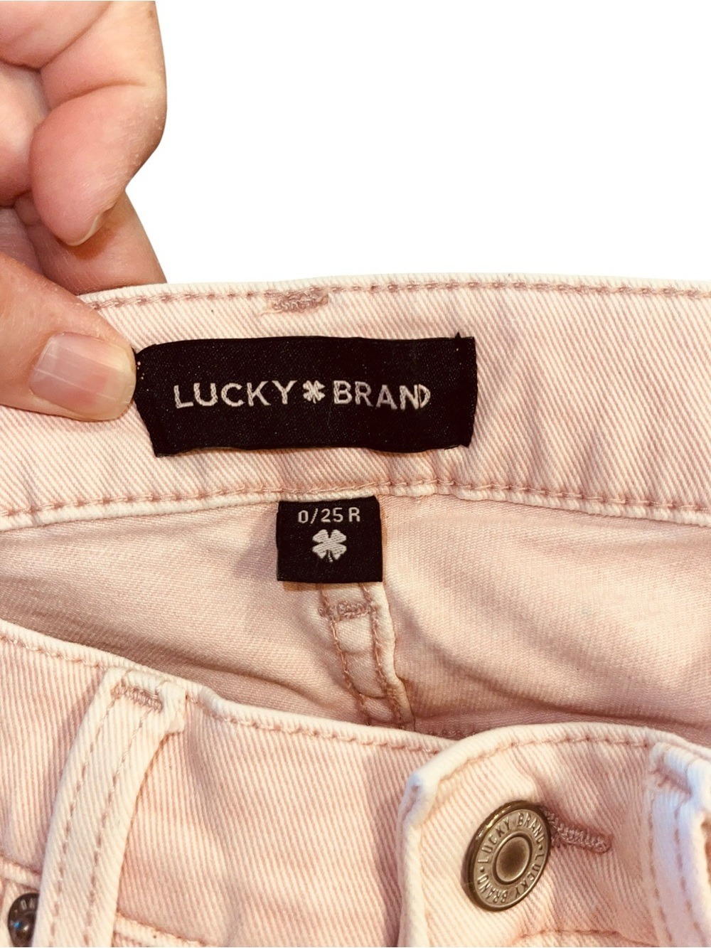 Lucky Brand Women’s Pink Mid-Rise Sweet Straight Jeans Pink Blush Denim 0/25 R - Picture 7 of 7